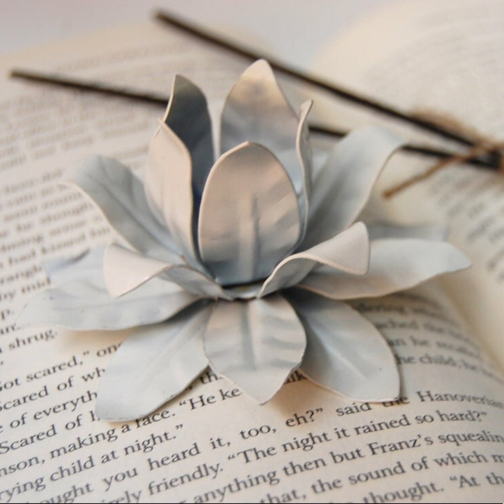 Vintage Handcrafted Lotus Flower Candle Holder